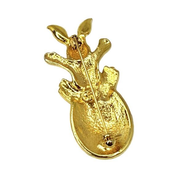 VTG Steinmetz Easter Bunny Egg Brooch Pin 1 5/8" Gold Tone Pastel Enamel Signed - Picture 8 of 10